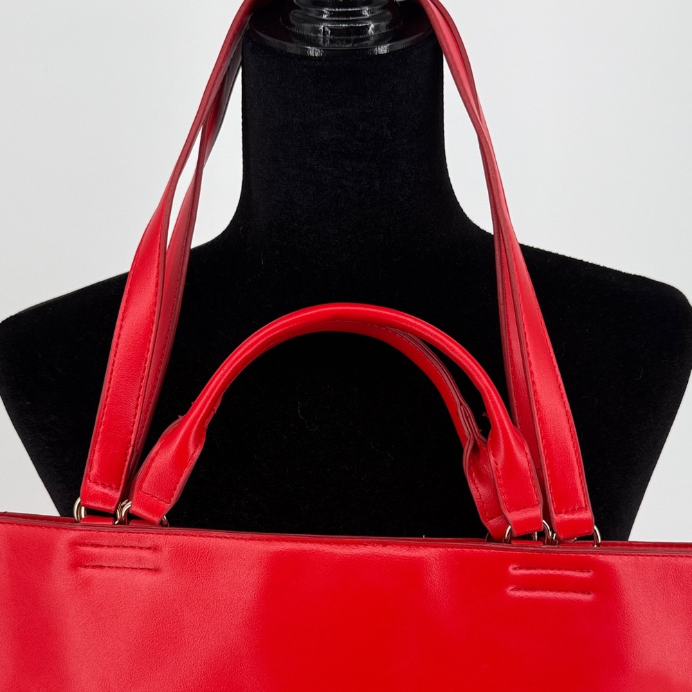Macys ON 34th Red Tote Bag with polka dot inner lining - Picture 2 of 12